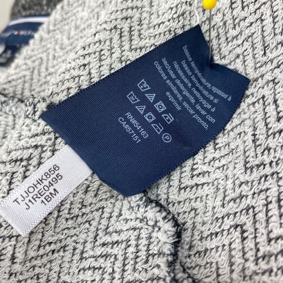 Y2K Tommy Hilfiger Heather Gray Military Knit Jacket XL Open Steampunk Goth Punk - Picture 11 of 12